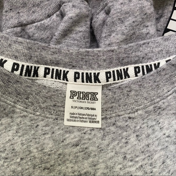 PINK Lightweight Logo Sweatshirt Large Spellout Gray Size Small - Picture 5 of 5